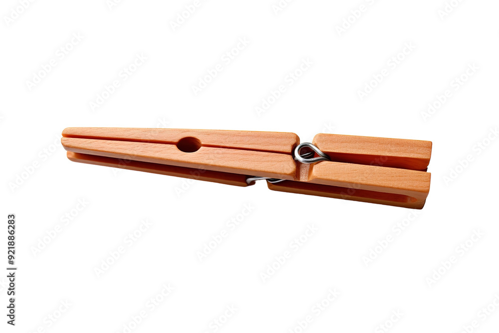Crafted Wooden Clothespin Holding Freshly Washed Clothes on a Bright Sunny Day on White or PNG Transparent Background. Crafted Wooden Clothespin Holding Freshly Washed Clothes on a Bright Sunny Day on White or PNG Transparent Background.