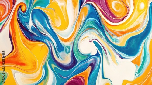 Vibrant swirls of color in abstract art