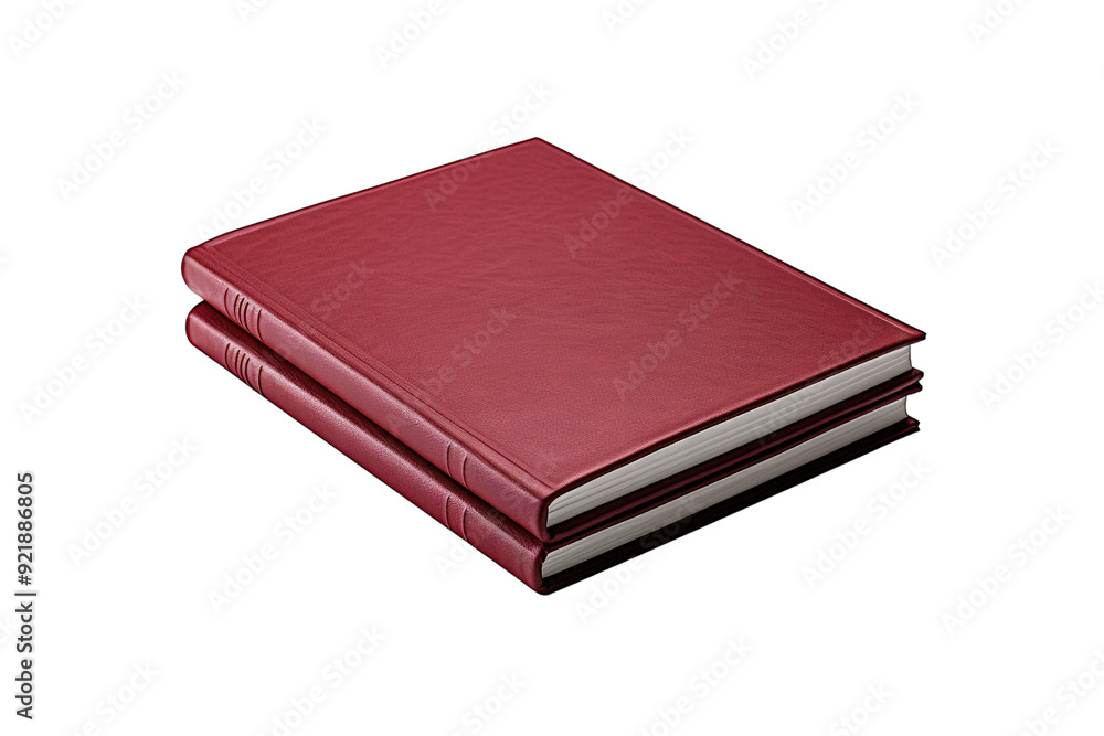 Artfully Bound Red Books Stacked Elegantly on a Wooden Surface Under Soft Natural Light on White or PNG Transparent Background. Artfully Bound Red Books Stacked Elegantly on a Wooden Surface Under Soft Natural Light on White or PNG Transparent Background.