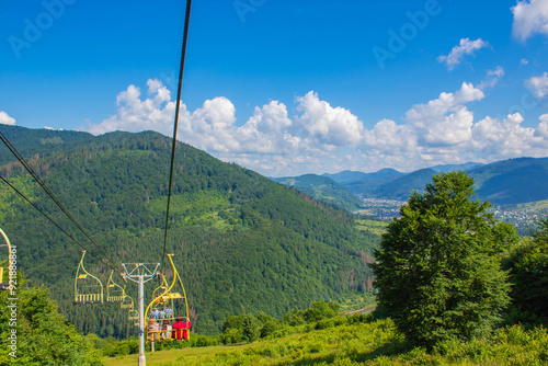 cable car in the mountains