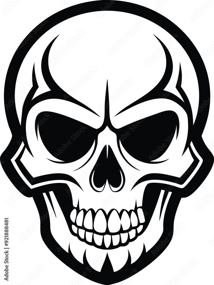 Fototapeta premium Skull in retro vintage style Vector illustration