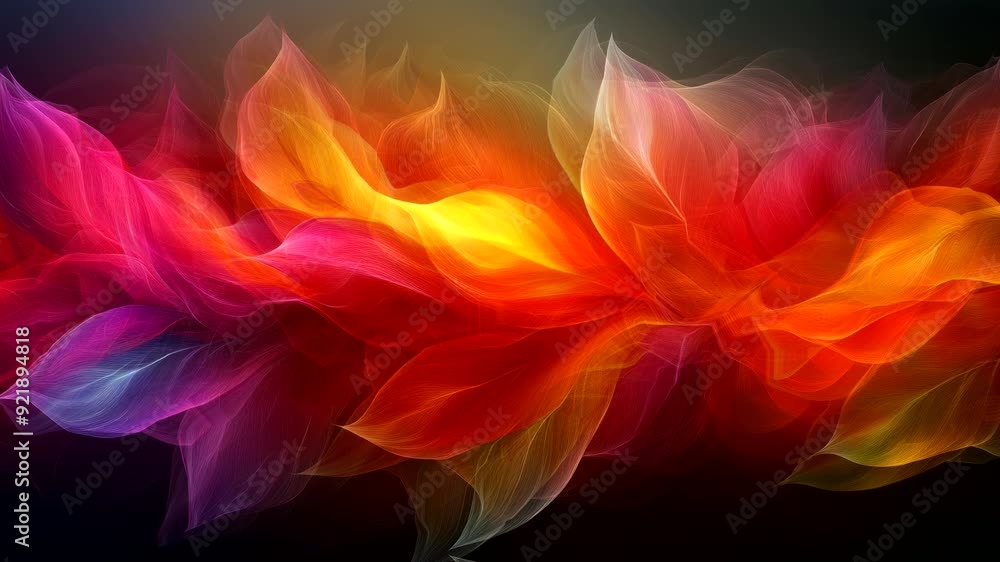 Colorful abstract swirling waves of vibrant light in a dark background. Seamless looping time-lapse video background. Colorful abstract swirling waves of vibrant light in a dark background. Seamless looping time-lapse video background.