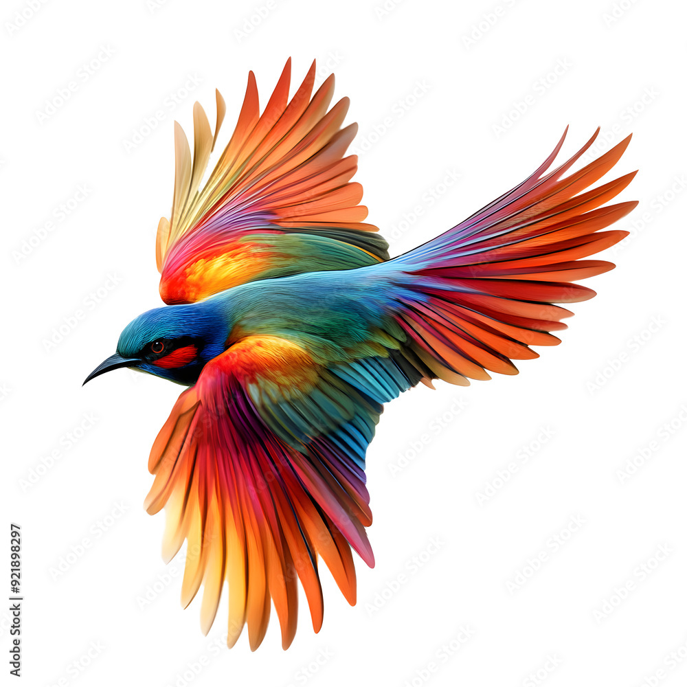 Obraz premium a fantastical colorful bird flying