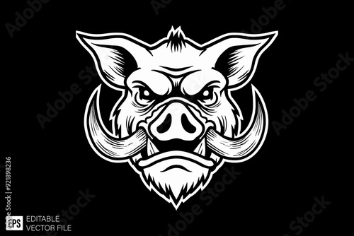 Wallpaper Mural set of pig vector illustration black and white silhouette graphic design template Torontodigital.ca
