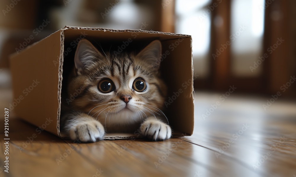 Naklejka premium cat in a box