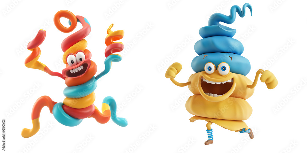3D Playful Tornado Character Spinning with Joy, on a isolated transparent background 3D Playful Tornado Character Spinning with Joy, on a isolated transparent background