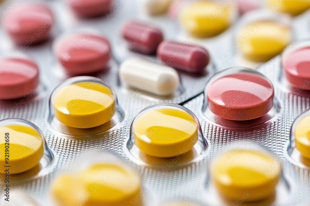 Classic view of assorted tablets and capsules on a vintage background emphasizing traditional healthcare methods Classic view of assorted tablets and capsules on a vintage background emphasizing traditional healthcare methods