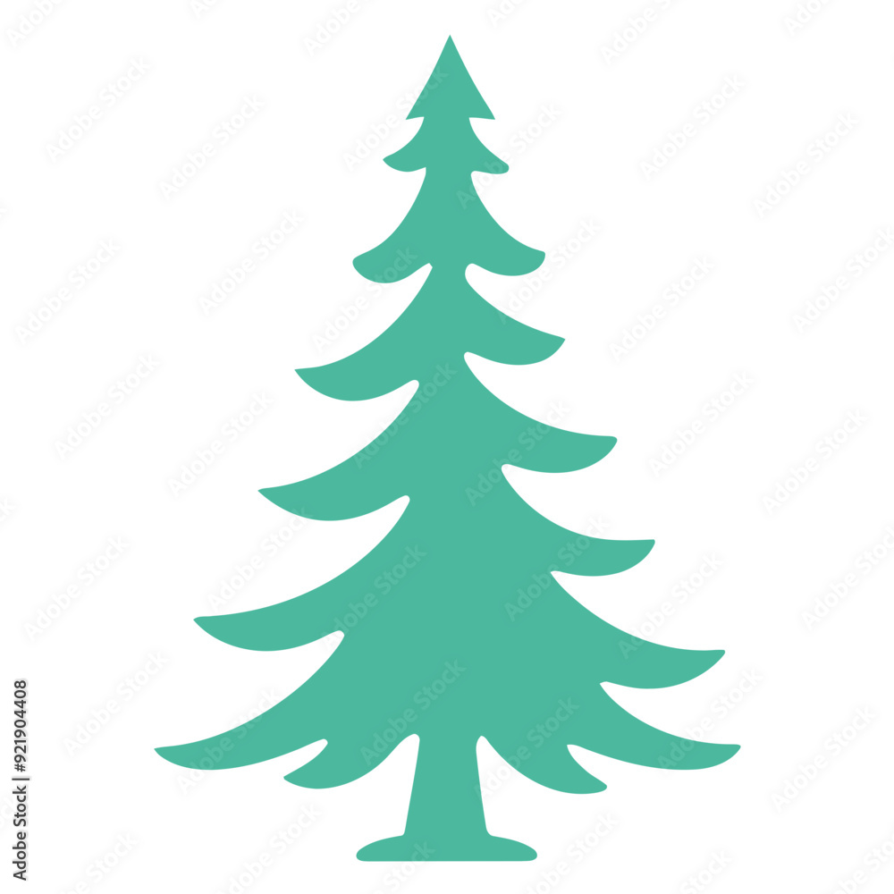 A green pine tree silhouette against a white background A green pine tree silhouette against a white background
