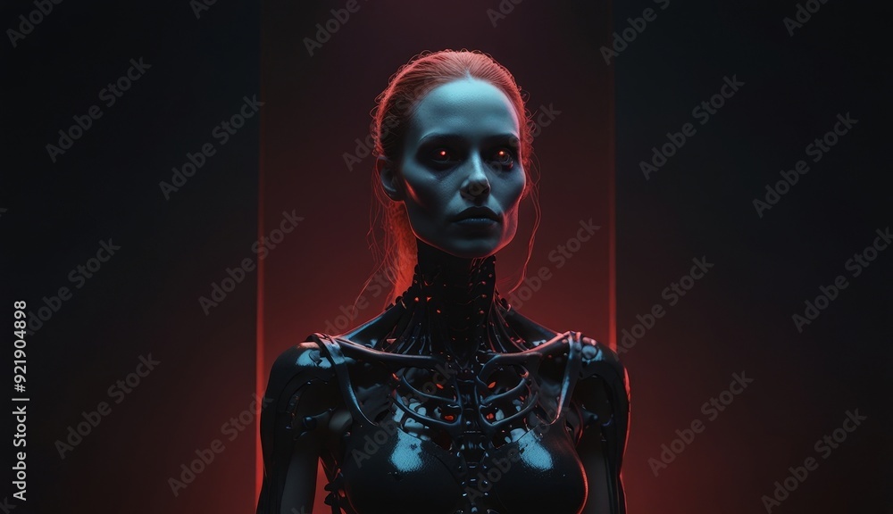 Futuristic Cybernetic Woman Portrait Futuristic Cybernetic Woman Portrait