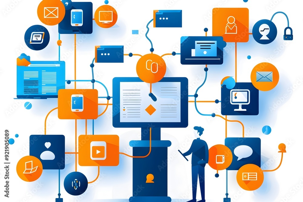 Connected Devices and Digital Networking Concept Connected Devices and Digital Networking Concept