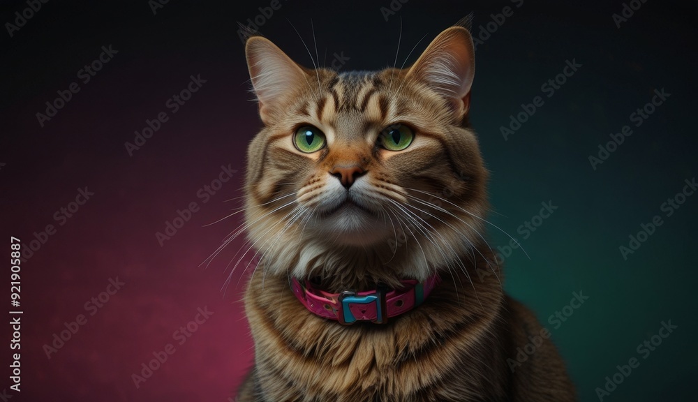Majestic Cat Portrait with Green Eyes Majestic Cat Portrait with Green Eyes