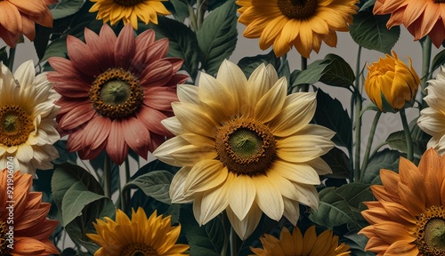 Vibrant Sunflower Garden Display