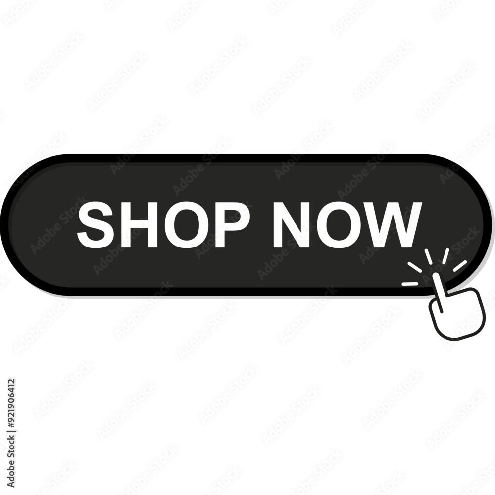 Shop Now. Button Shop Now with Cursor Click. Vector Illustration Shop Now. Button Shop Now with Cursor Click. Vector Illustration