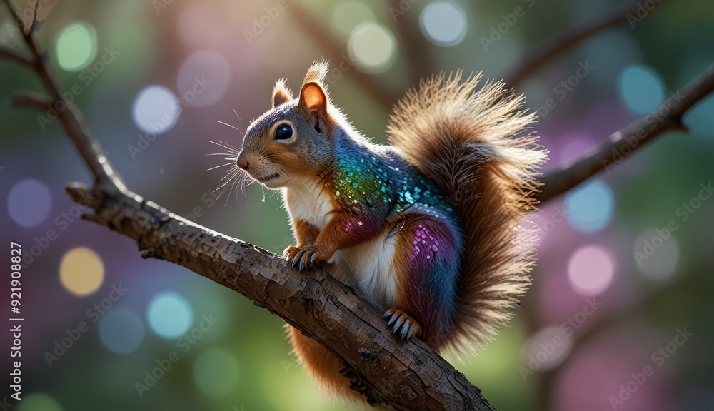 Fototapeta premium Colorful Squirrel in Nature