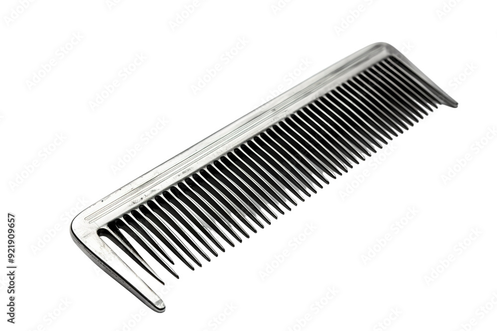 Intricately Designed Metal Comb Resting on a Soft Surface in a Cozy Room on White or PNG Transparent Background. Intricately Designed Metal Comb Resting on a Soft Surface in a Cozy Room on White or PNG Transparent Background.