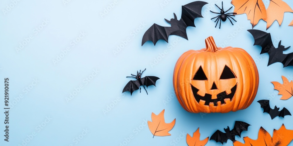 Pumpkin with bats Pumpkin with bats