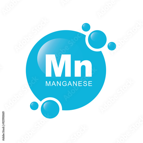 Chemical element  Manganese - icon, vector.