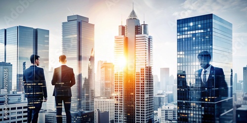 person in front of skyscrapers