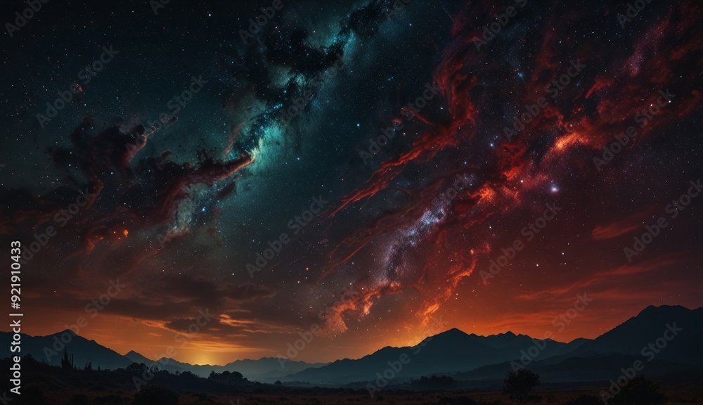 Celestial Wonders Over Serene Mountains Celestial Wonders Over Serene Mountains