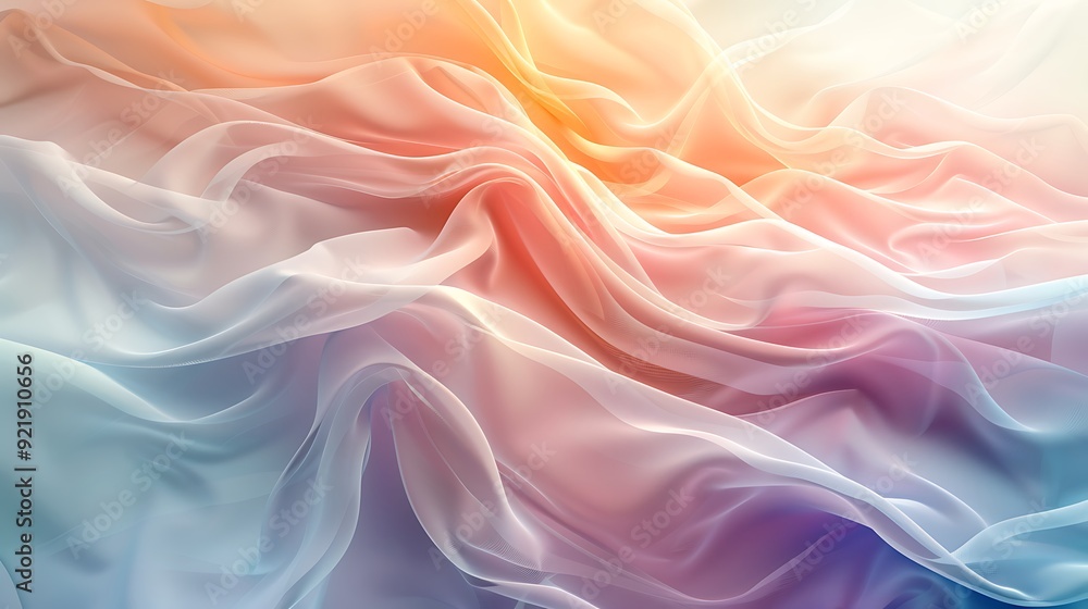 Pastel abstract waves, gentle curves in shades of mint, lavender, and peach, smooth transitions, high-definition quality, light and airy design, flowing and elegant. --ar 16:9 --v 6. Pastel abstract waves, gentle curves in shades of mint, lavender, and peach, smooth transitions, high-definition quality, light and airy design, flowing and elegant. --ar 16:9 --v 6.
