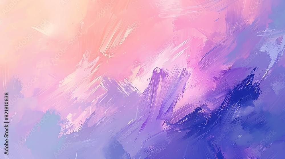 Obraz premium Pastel brush strokes, soft hues of lavender, mint, and peach, artistic and fluid, hd quality, dreamy and light design, smooth blending. --ar 16:9 --v 6.0 --s 250 --style raw