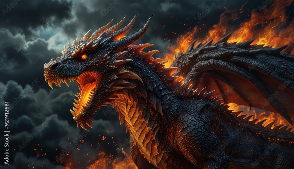 Majestic Fire-Breathing Dragon Majestic Fire-Breathing Dragon