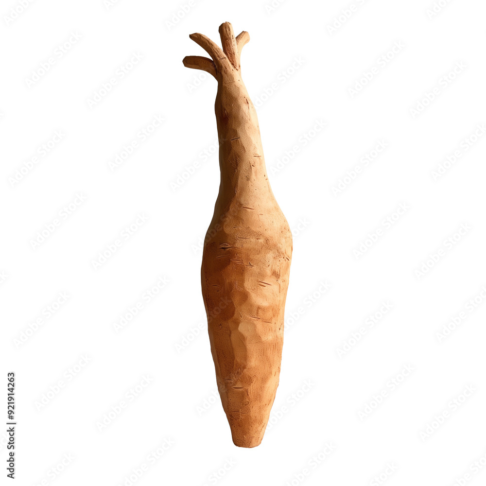 Fototapeta premium Clay rendering of a carrot, on a isolated transparent background