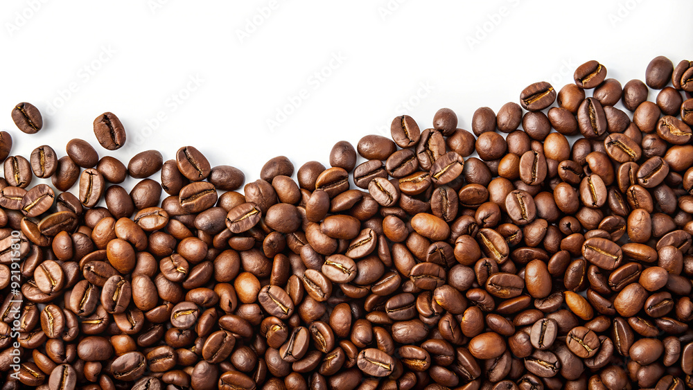 Coffee Beans Background with White Text Space Coffee Beans Background with White Text Space