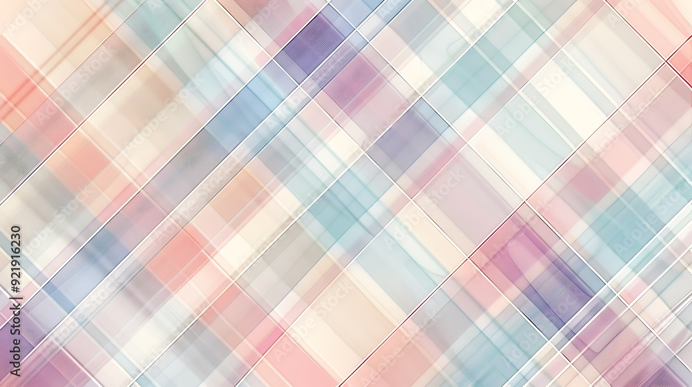 Plaid design in pastel colors, gentle shades of mint, lavender, and peach, crisscrossing lines, high-definition quality, elegant and calming atmosphere. --ar 16:9 --v 6.0 --s 250 --style raw Plaid design in pastel colors, gentle shades of mint, lavender, and peach, crisscrossing lines, high-definition quality, elegant and calming atmosphere. --ar 16:9 --v 6.0 --s 250 --style raw