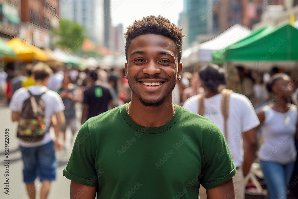 Image of happy cheerful people at a festival generative AI Image of happy cheerful people at a festival generative AI