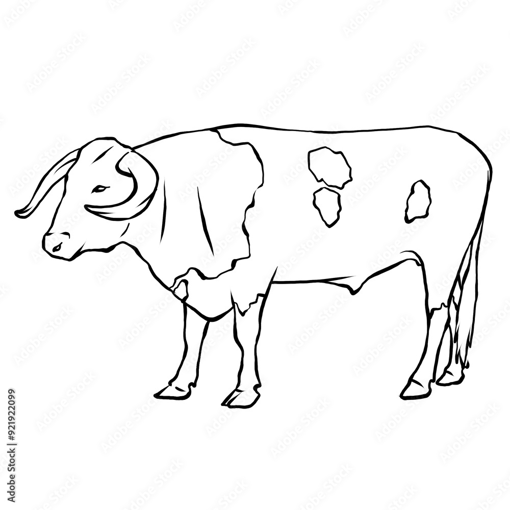illustration of an striped cow illustration of an striped cow