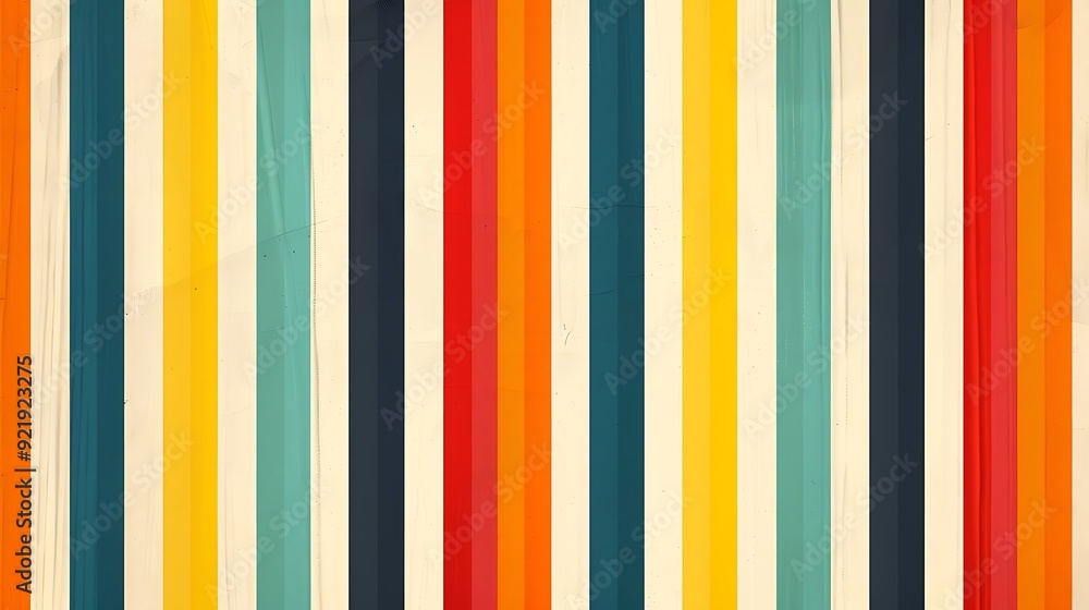 A classic stripe pattern featuring bold, colorful stripes in various widths with shades of red, blue, yellow, and green on a white background. High contrast, vibrant colors, hd quality, A classic stripe pattern featuring bold, colorful stripes in various widths with shades of red, blue, yellow, and green on a white background. High contrast, vibrant colors, hd quality,