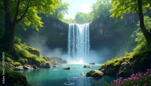 Serene Waterfall Oasis