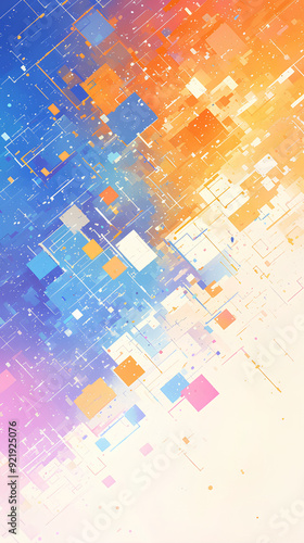 colorful rainbow particle pixelate flakes background