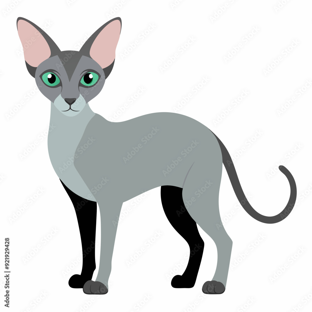 Devon Rex cat vector art Devon Rex cat vector art