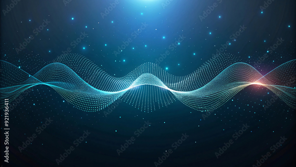 Fluid digital wave pattern in vibrant blue hues, abstract vector design Fluid digital wave pattern in vibrant blue hues, abstract vector design