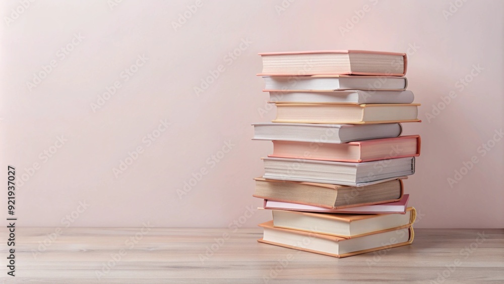 Books stacked on top of each other in different colors and sizes for reading and learning. Books stacked on top of each other in different colors and sizes for reading and learning.