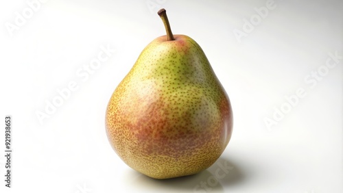 Delicate illustration of a ripe pear with gentle shading and fine lines, set against a soft white background with subtle texture and minimal shadows.