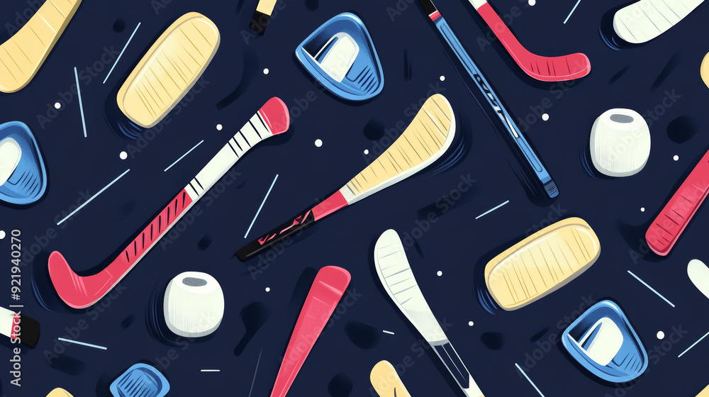 Hockey Sticks: Illustrate hockey sticks with a variety of angles and orientations, capturing their distinctive curved blades and handles.
Hockey Sticks: Illustrate hockey sticks with a variety of angles and orientations, capturing their distinctive curved blades and handles.