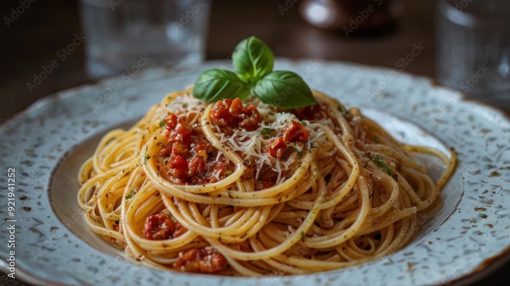 Spaghetti with tomato sauce