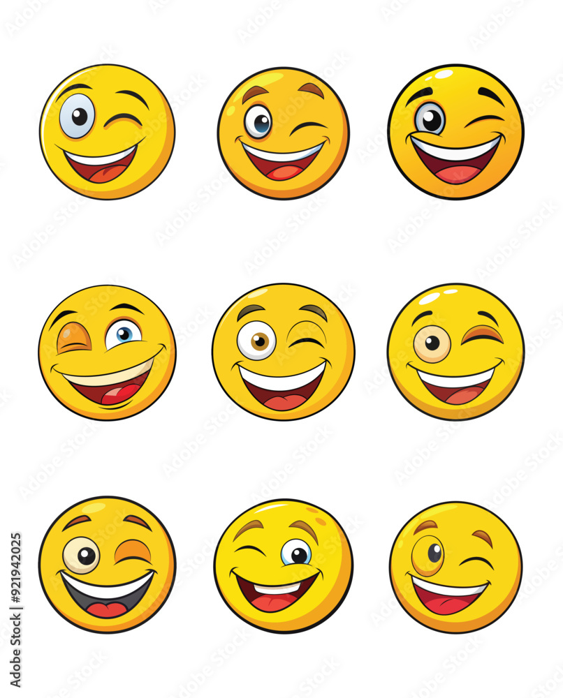 Fototapeta premium Wink emoji vector illustration
