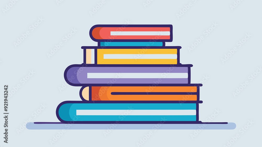 Books stacked on top of each other in different colors and sizes for reading and learning. Books stacked on top of each other in different colors and sizes for reading and learning.