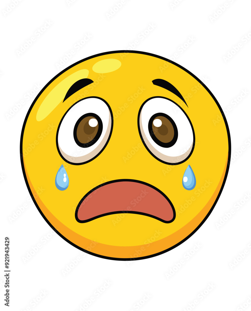 Fototapeta premium A sad emoji vector illustration