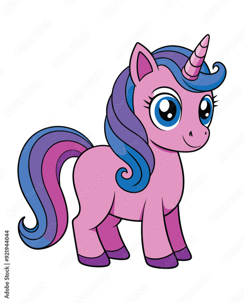 A beautiful cartoon unicorn horse illustration A beautiful cartoon unicorn horse illustration