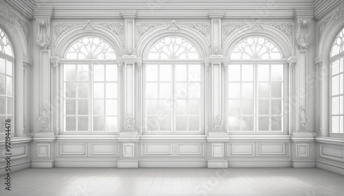 おしゃれな窓のフレームデザインのイラスト