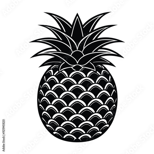 a silhouette of pineapple vector art illustration