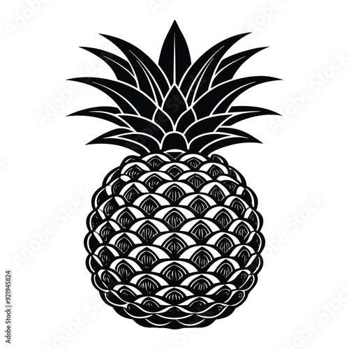 a silhouette of pineapple vector art illustration