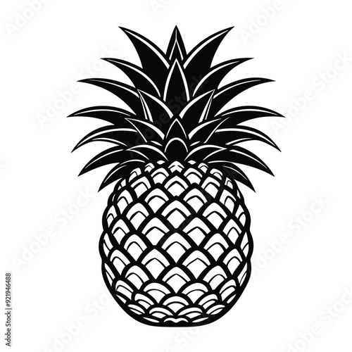 a silhouette of pineapple vector art illustration
