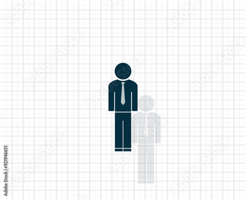 Vector dark color icon with shadow on light checkered background