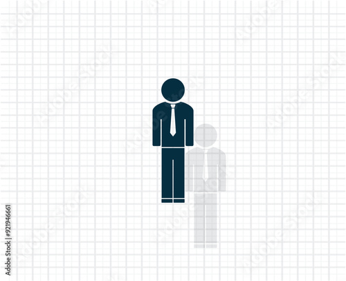 Vector dark color icon with shadow on light checkered background